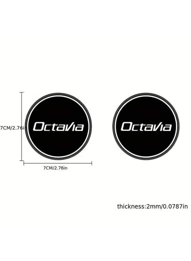 OCTAVIA Car Coasters 1 Pair Non Slip Cup Holder Pad Auto Interior Accessory - Image 2